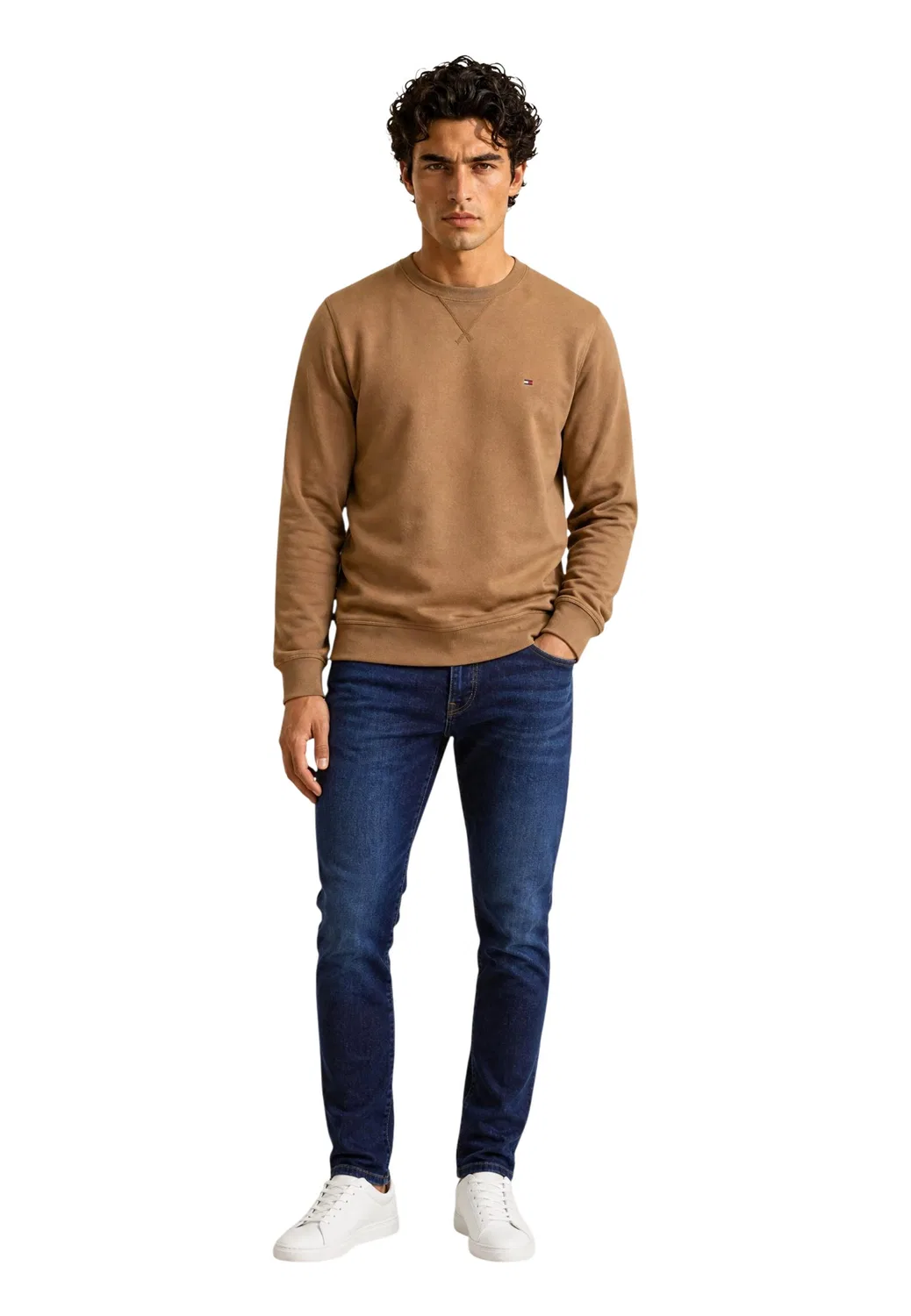 Мужской свитшот с длинным рукавом ESS SEASONAL FLEECE Tommy Hilfiger, Beige — фото 2