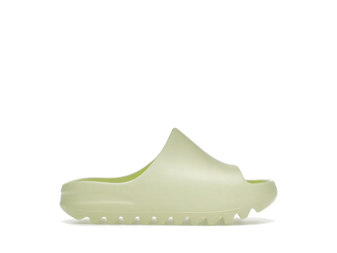 Детские шлепанцы с подсветкой Adidas Yeezy Slide, Glow Green/Glow Green/Glow Green