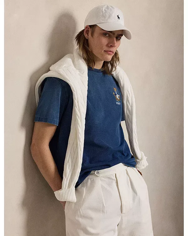 Мужская футболка с принтом Classic Fit Polo Bear Indigo T-Shirt Polo Ralph Lauren, Indigo — фото 3