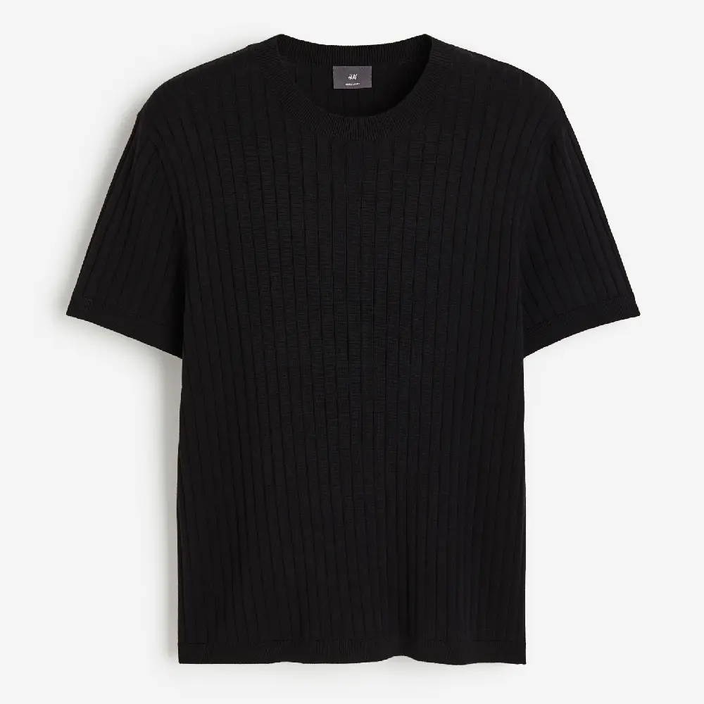 

Футболка H&M Regular Fit Knit, черный