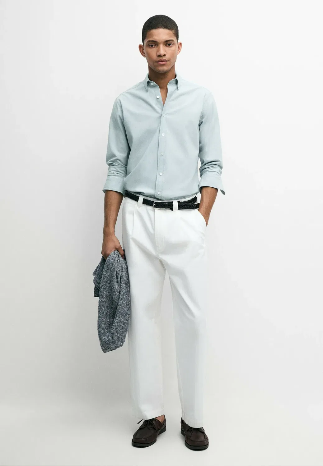 Классическая рубашка Massimo Dutti, Light Blue — фото 2
