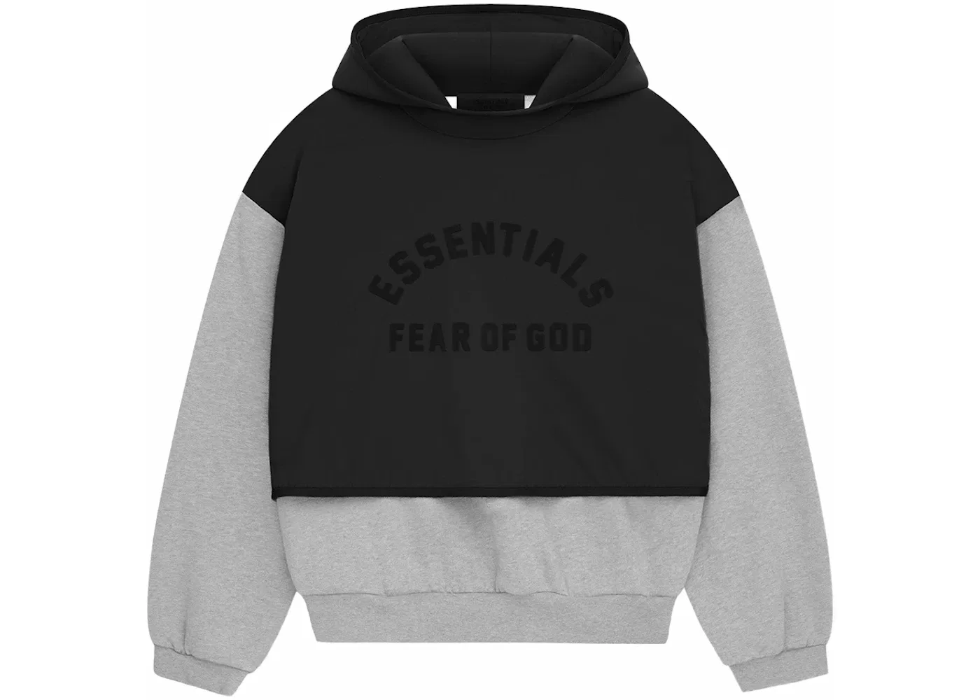 Мужской свитер с капюшоном из нейлона и флиса Sweater Fear of God, Light Heather Grey/Jet Black