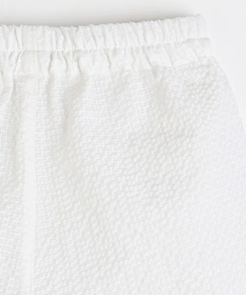 Детские шорты из сизаля с принтом солнца Sunshine Seersucker Shorts moimoln, Ivory — фото 4