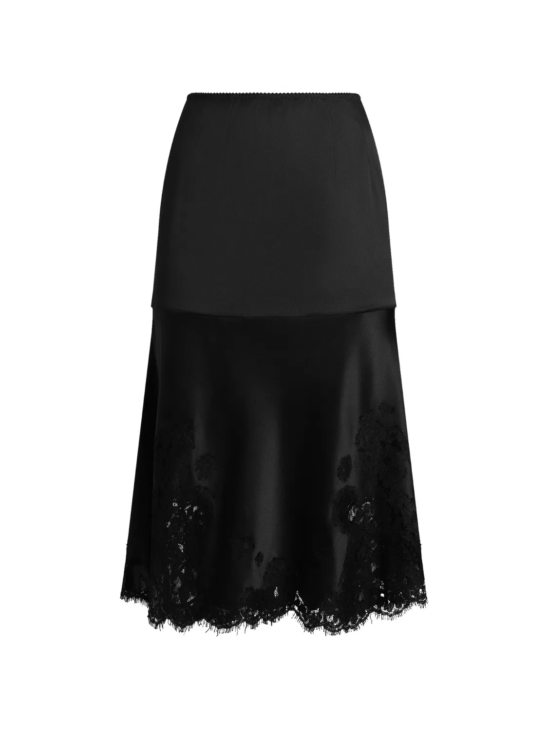 Атласная юбка миди черного цвета Dolce & Gabbana, черный — фото 3