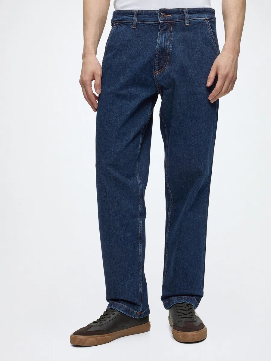 Джинсы BOSS Regular Jeans 'Skye' темно-синего цвета — фото 4