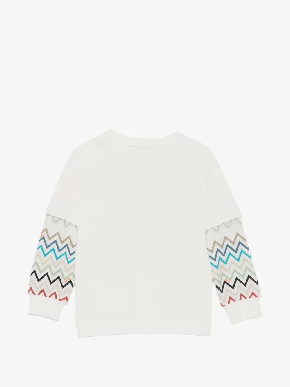 Свитшот с логотипом и принтом зигзаг Missoni Kids, бежевый — фото 2