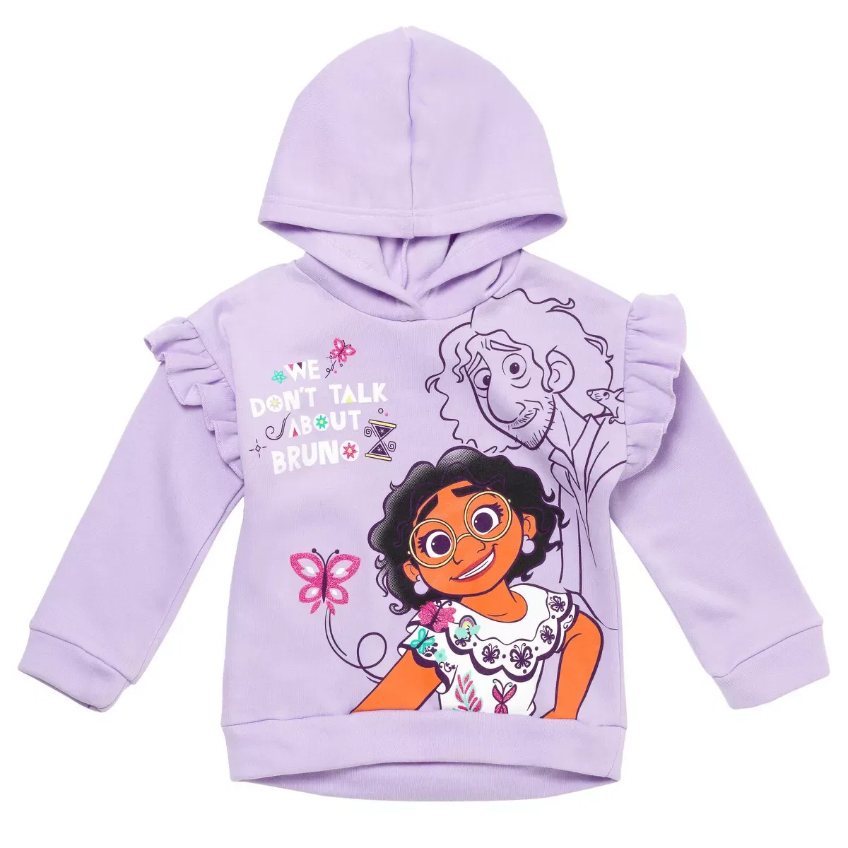 Детское худи для девочек с принтом Disney Encanto Mirabel Girls Fleece Pullover Hoodie, Disney, Purple — фото 3