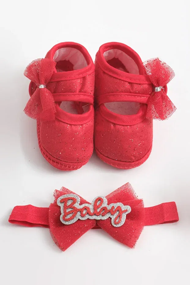 Детские пинетки для девочек с принтом Özkardeşler Baby, Red