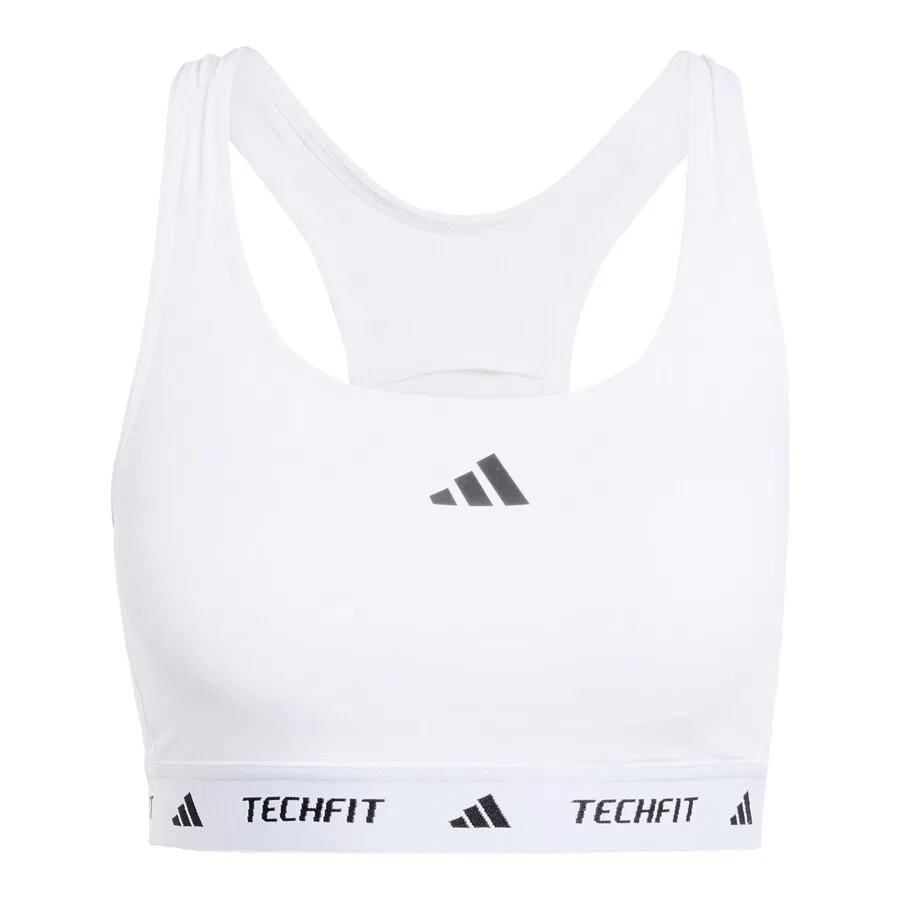 Спортивный бюстгальтер-бралетт ADIDAS PERFORMANCE 'TECHFIT' белого цвета