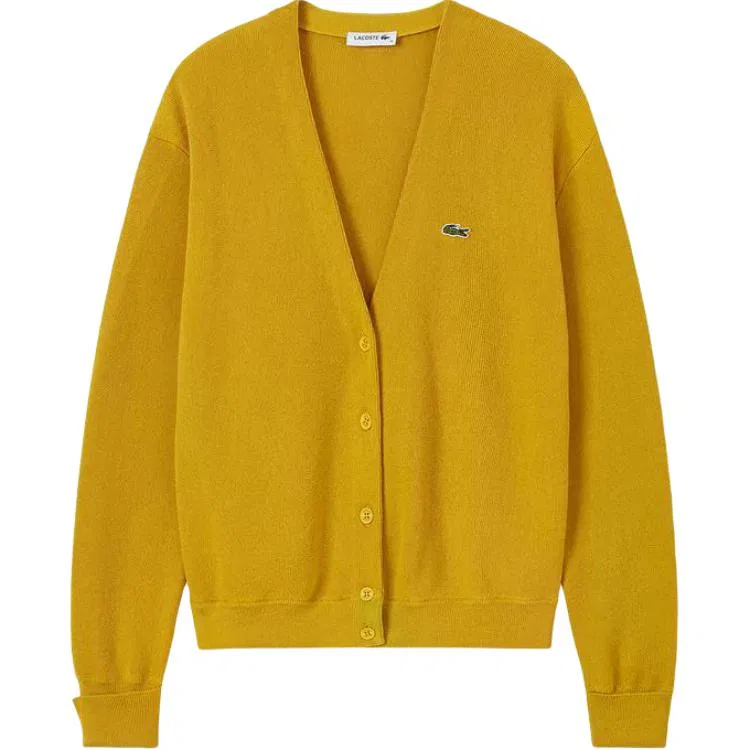 Женский свитер с V-образным вырезом LACOSTE, Ginger Yellow