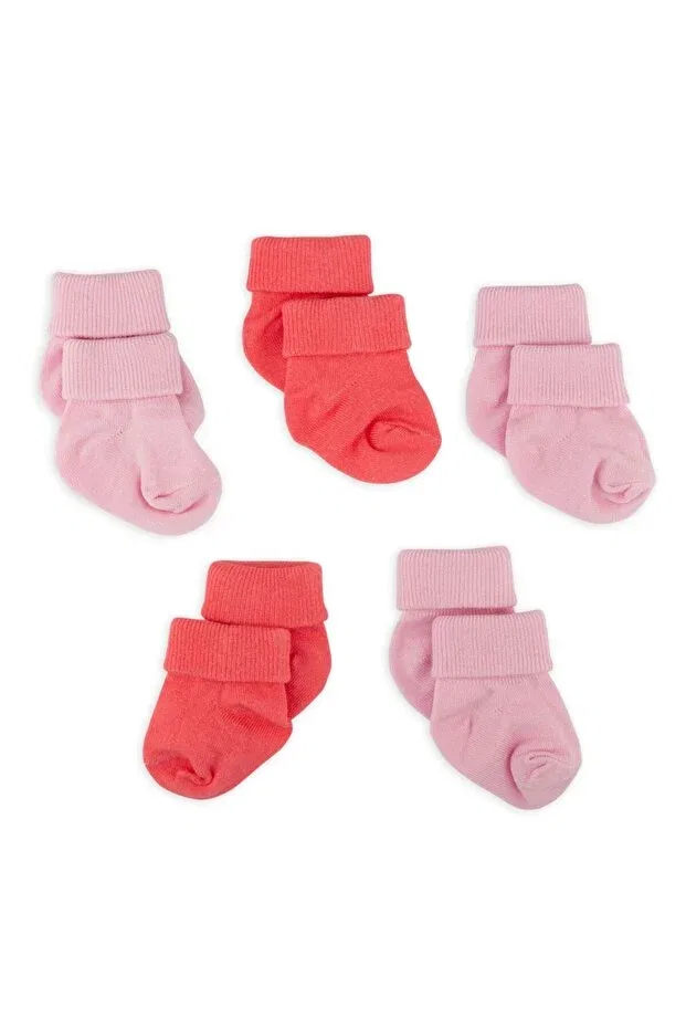 Детские носки для новорожденных из бамбука 5 пар Basics Novibaby, Rose — фото 3