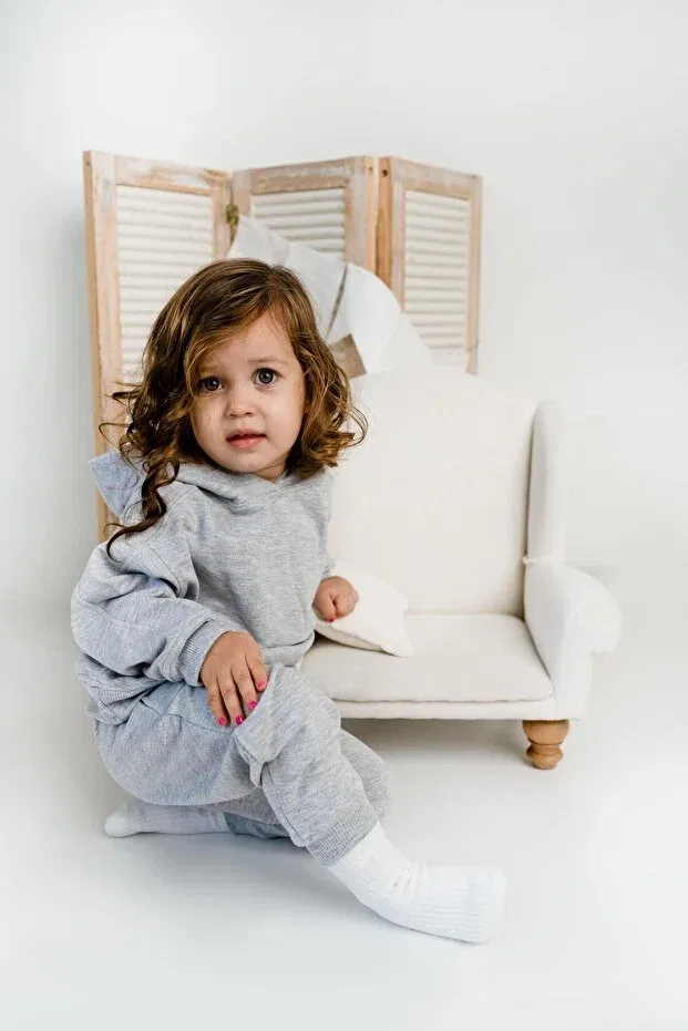 Детское худи для девочек оверсайз Miababy, Gray — фото 3