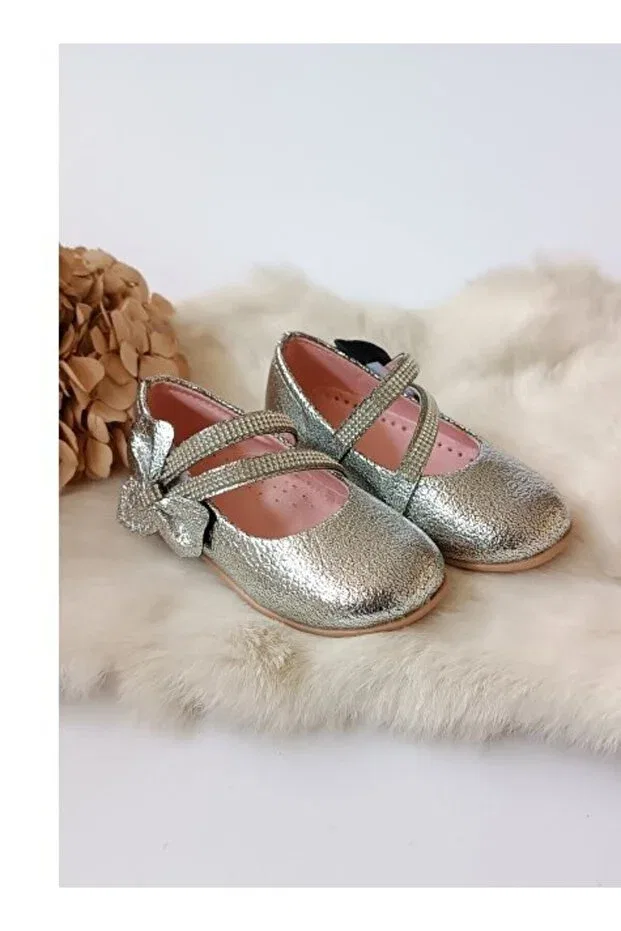 Детские балетки для девочек серебристые Hodore, Silver