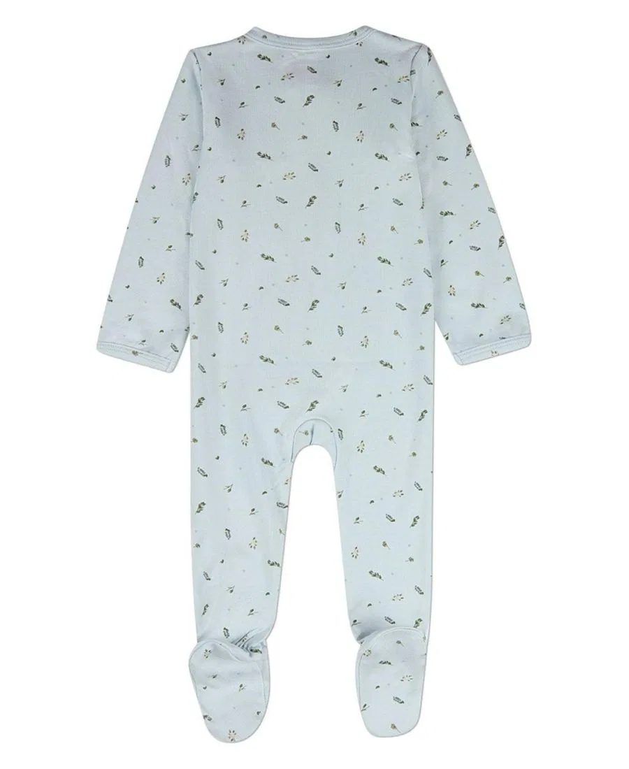 Боди-комбинезон с длинным рукавом Tiny Leaves MeMoi, Baby Blue — фото 2