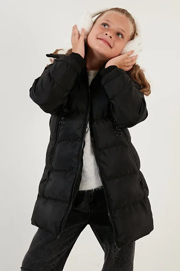 Детское пальто для девочек с принтом Lela, Black