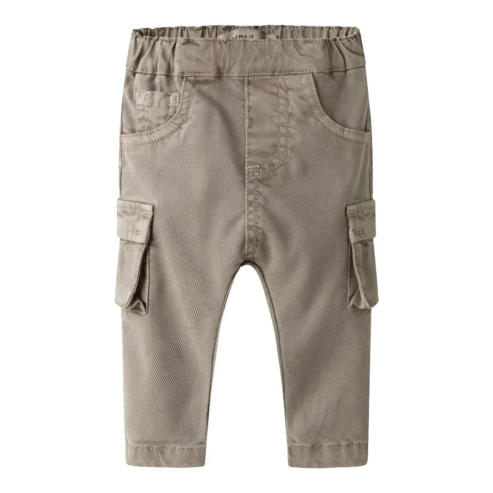 Детские брюки карго для девочек с регулируемой талией Ben Baggy Name it, Beige