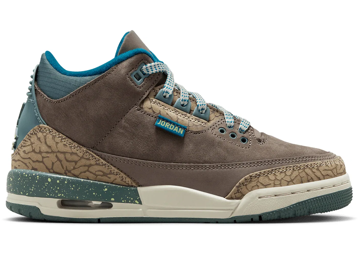 Детские кроссовки Lifestyle Jordan 3 Retro, Olive Grey/Green Abyss/Khaki/Sea Glass