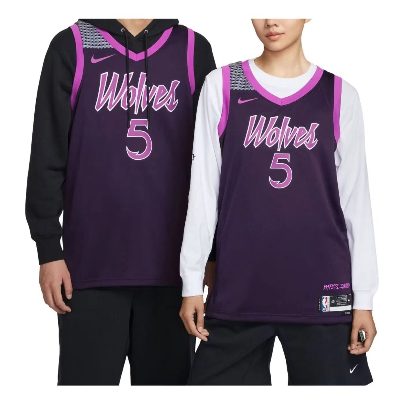 Джерси с принтом Anthony Edwards Minnesota Timberwolves City Edition Swingman Nike, фиолетовый