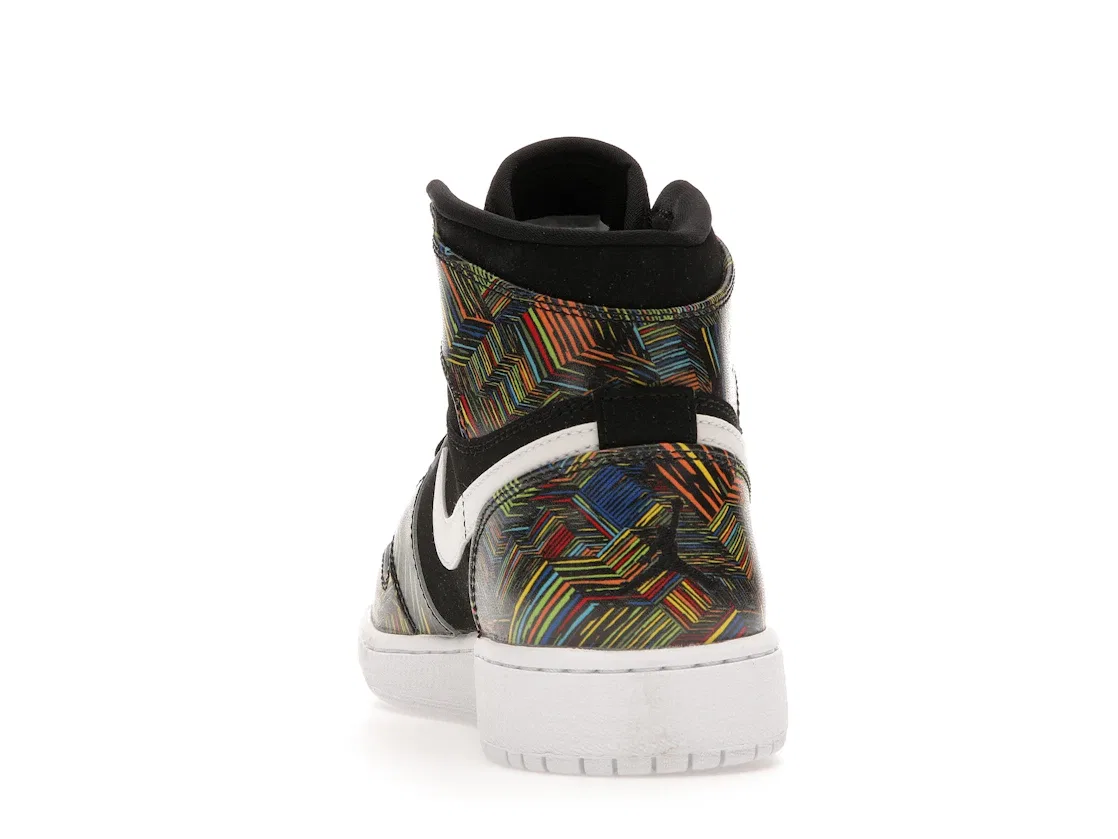Детские кроссовки Lifestyle Jordan 1 Retro Jordan, Black/White/Black/Voltage Green — фото 4