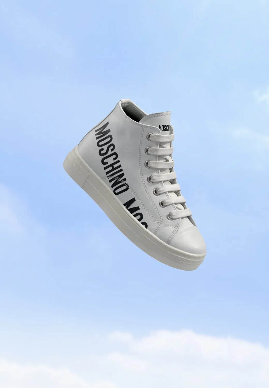 Унисекс - высокие кроссовки Moschino, White/Black