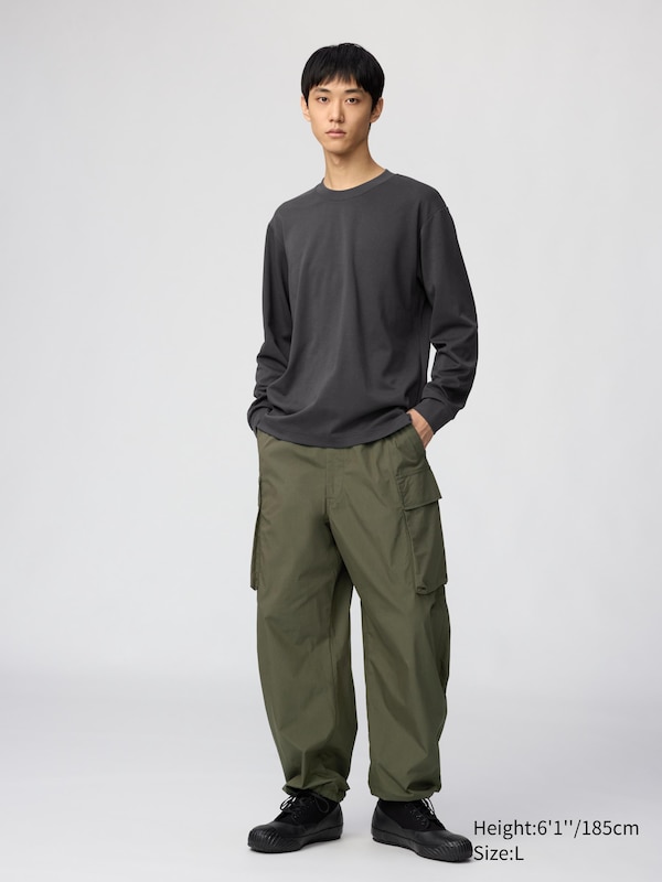 Широкие брюки cargo Uniqlo, 58 dark green — фото 2