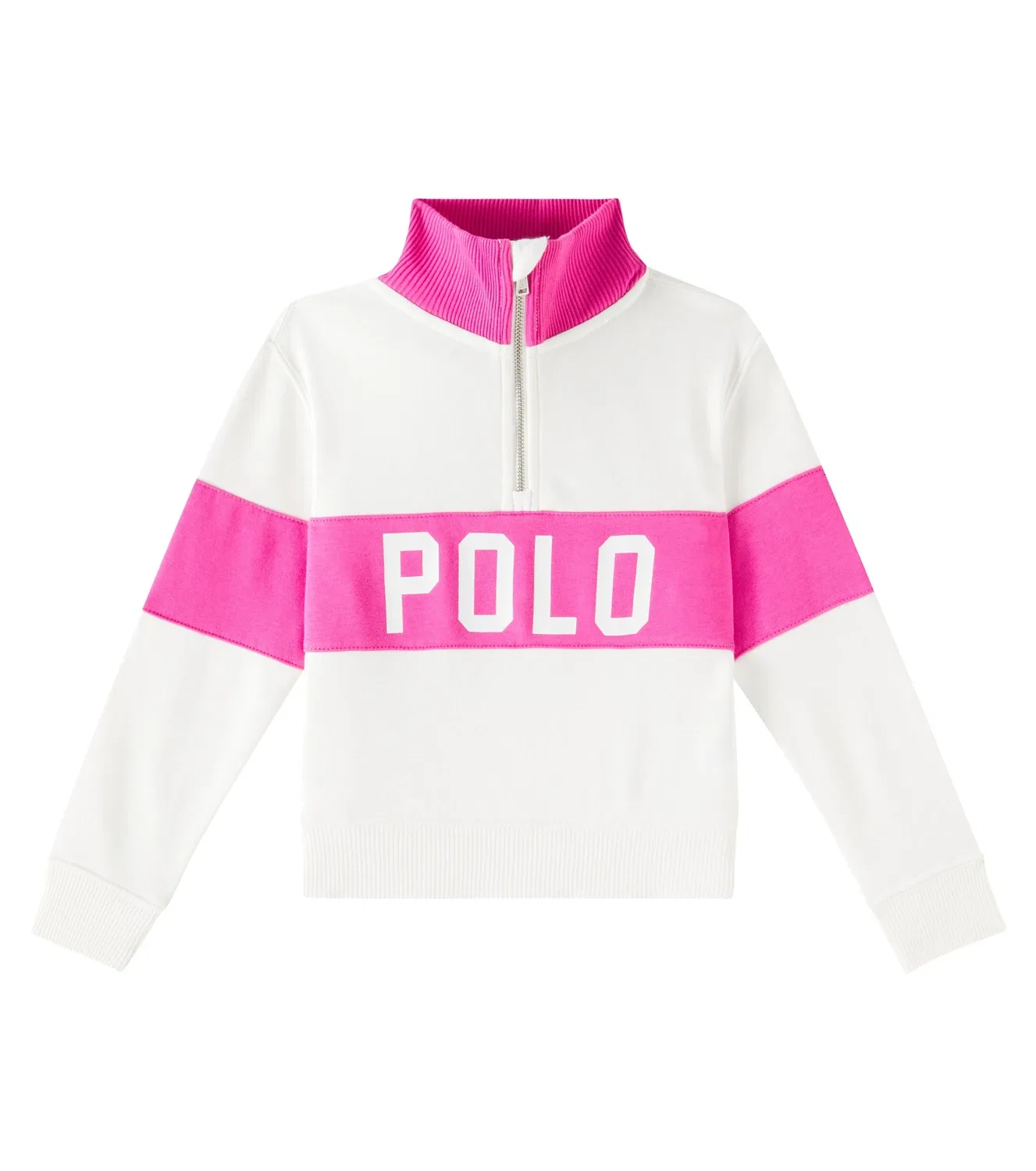 Маховый топ с частичной молнией Polo Ralph Lauren Kids, белый