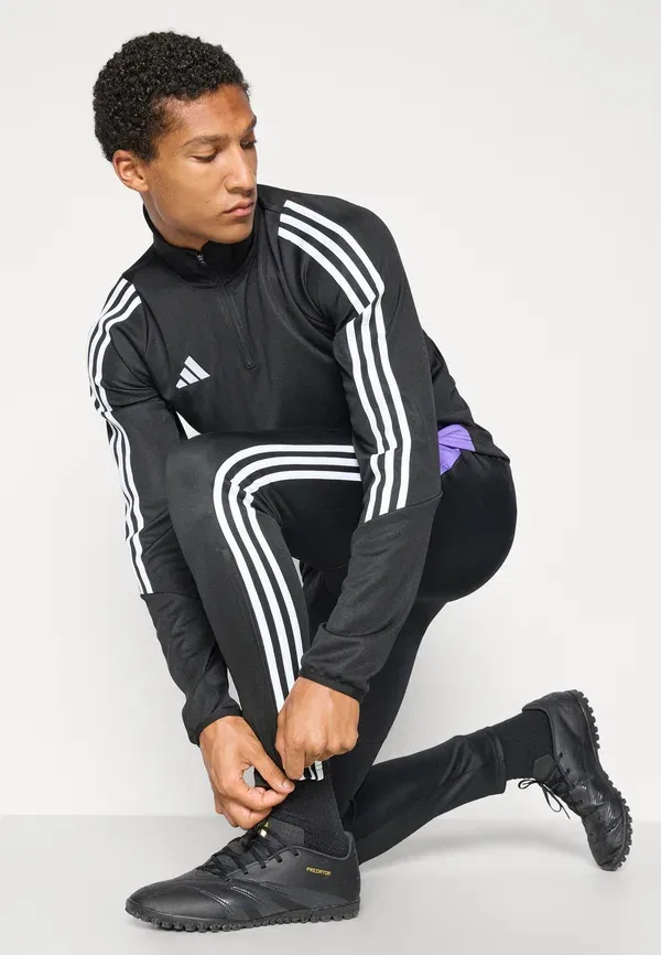Тренировочные брюки-леггинсы Tiro24 облегающего кроя Adidas Performance, черный/фиолетовый — фото 4