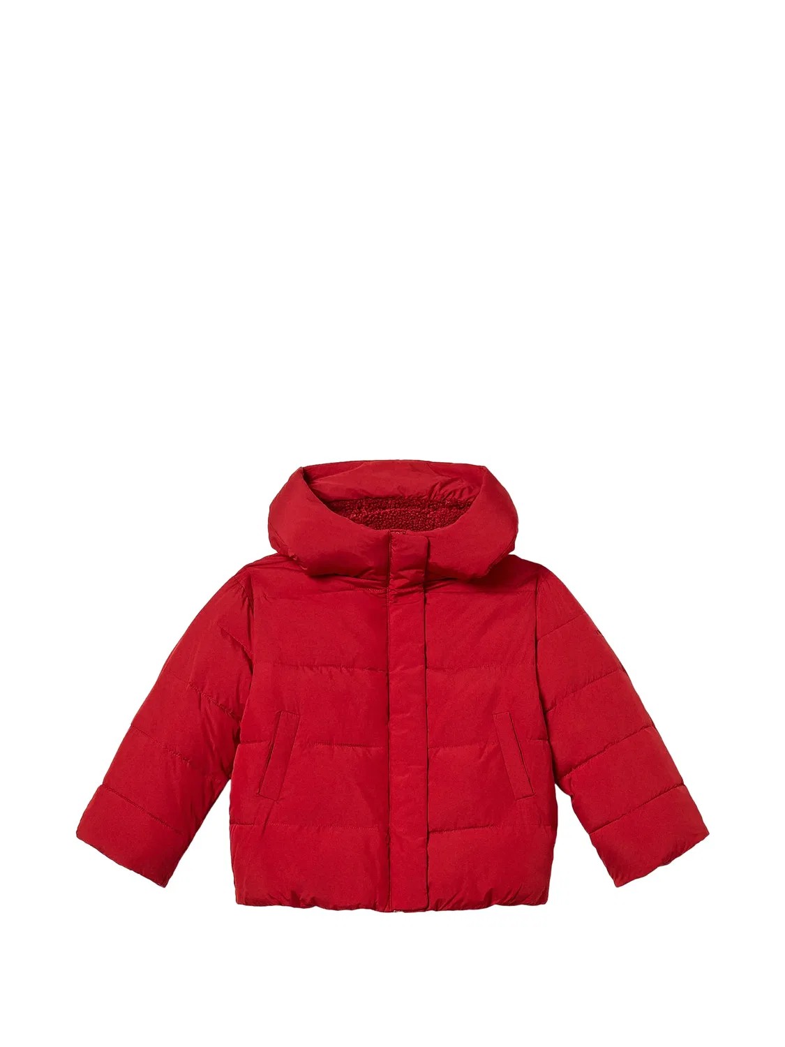 Куртка с капюшоном и отделкой из искусственного меха Twinset Kids, красный
