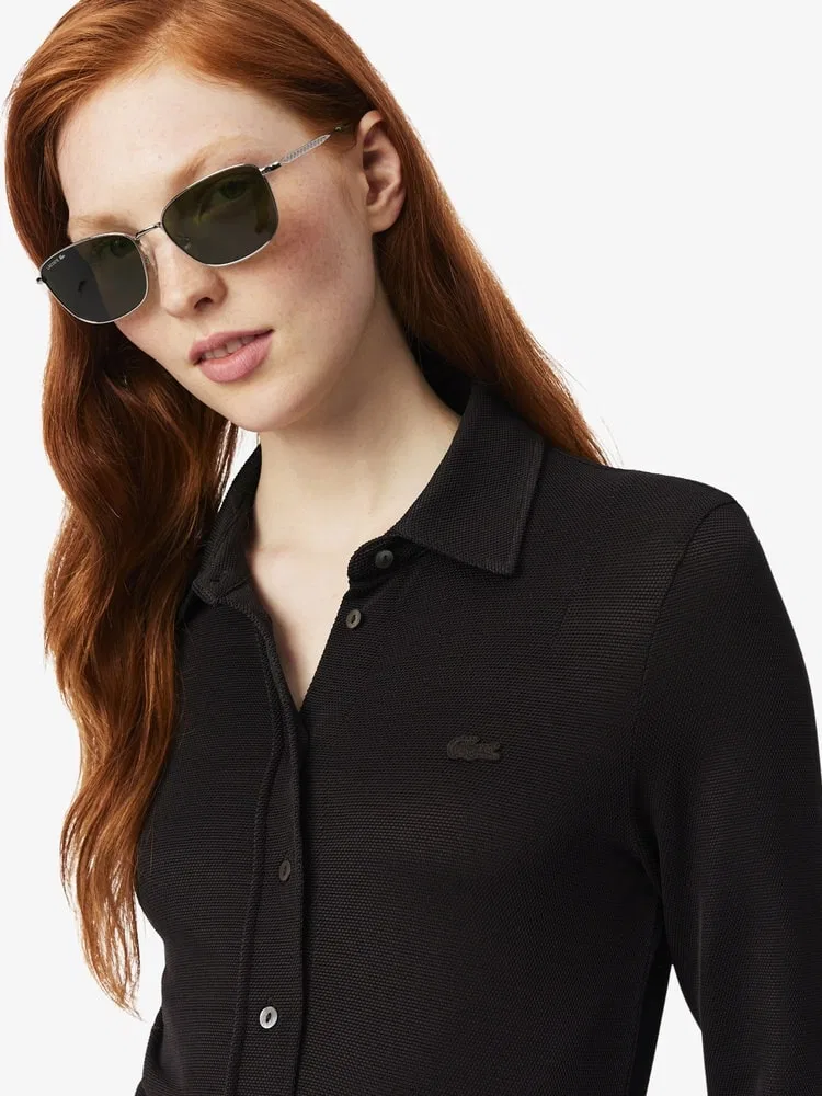 Футболка с длинным рукавом LACOSTE Shiny Pique, Brown — фото 2