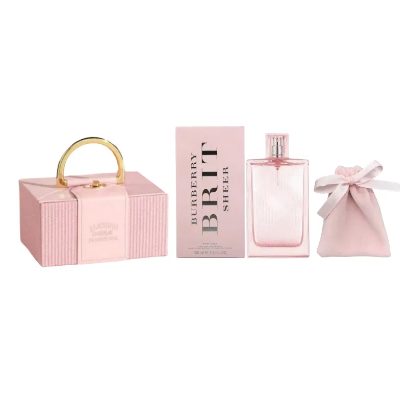 Женский набор парфюмерии Burberry Cherry Blossom Love Confession Pink Love Song 100ml Eau De Toilette + сумка, Burberry, Pink