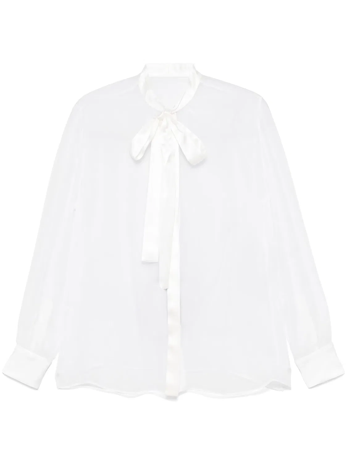 Блузка с бантом из вискозы Dolce & Gabbana, белый