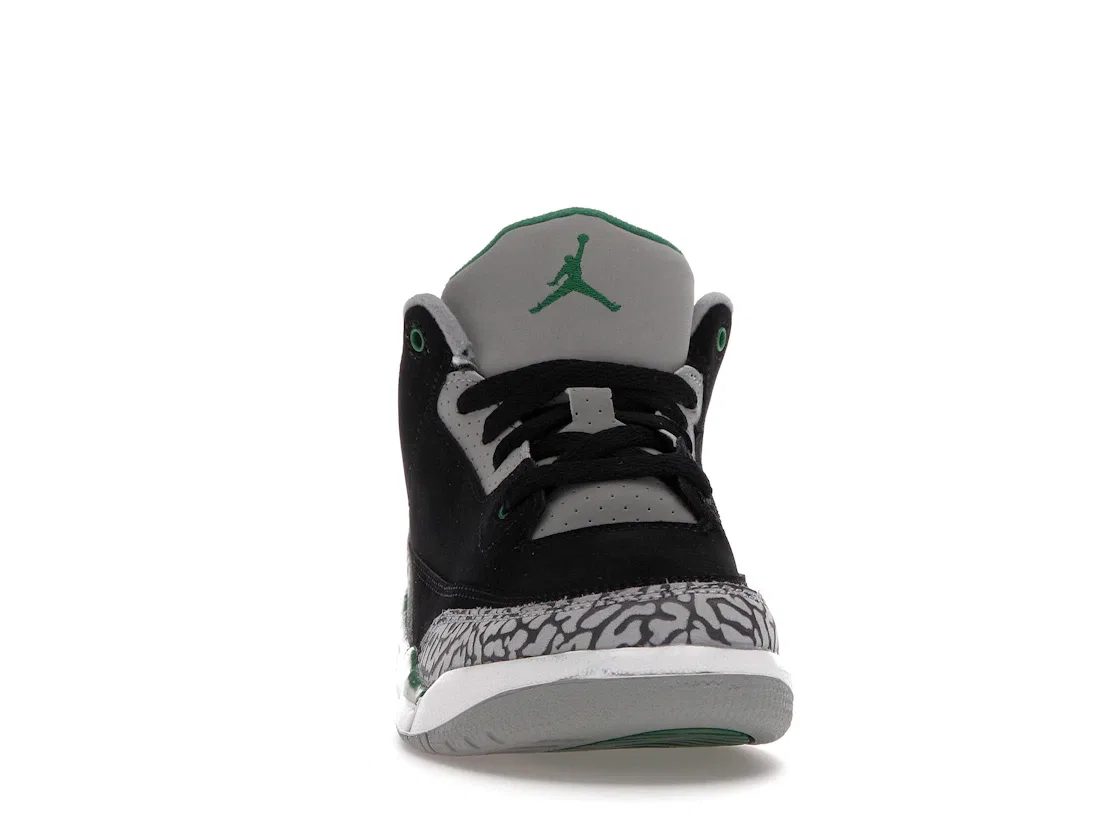 Детские кроссовки Lifestyle с принтом слоновьей кожи Jordan 3 Retro Jordan, Black/Silver/White/Pine Green — фото 2