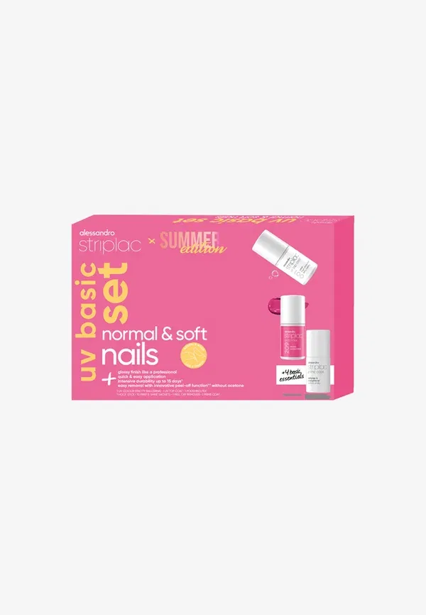 Набор для маникюра Striplac UV Basic Set для нормальных и мягких ногтей, летняя коллекция Alessandro, розовый — фото 3