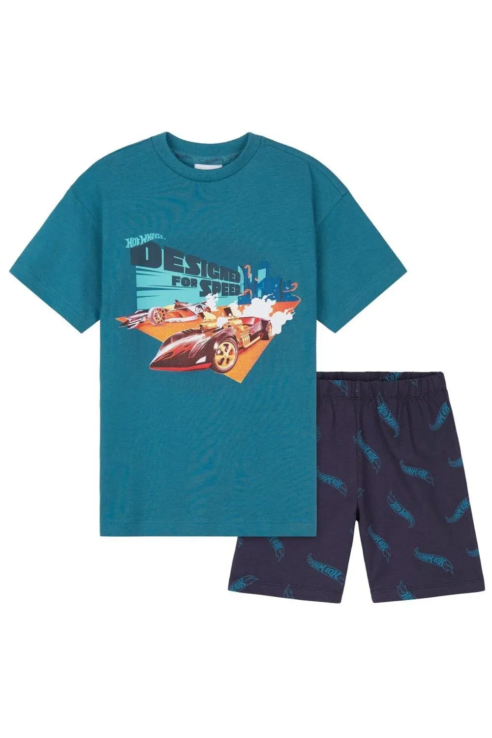 Детский комплект пижамы с коротким рукавом Hot Wheels, Blue