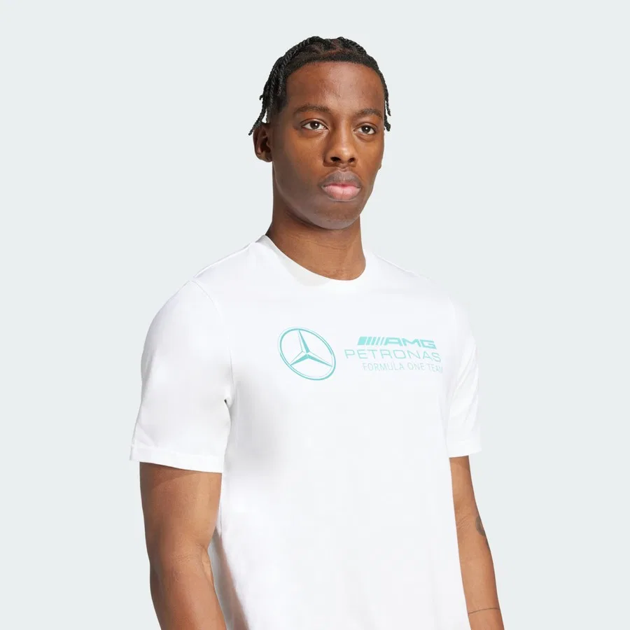 Футболка с принтом Mercedes-AMG Petronas Formula One Team DNA Graphic Tee adidas, Черно-белый — фото 4