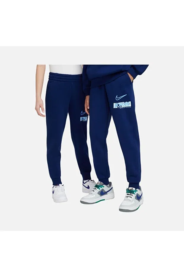 Детские спортивные штаны с принтом Club Fleece Erling Haaland Force9 Graphic Football Academy Nike, Navy Blue