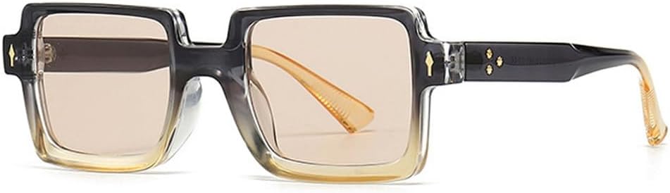 

Солнцезащитные очки в стиле ретро с заклепками в стиле панк, мужские, с защитой от УФ-излучения UV400, модные градиентные женские солнцезащитные очки TKKTLLT, Grey Champagne