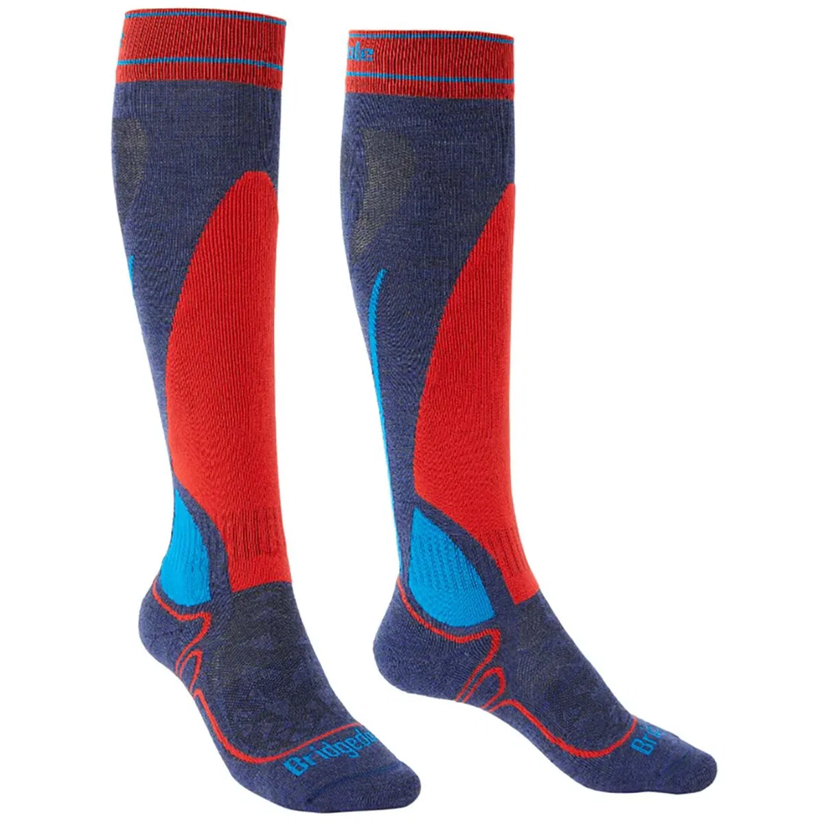 Детские носки для горнолыжного спорта с принтом Ski Racer Merino Endurance Bridgedale, Denim Flame — фото 2