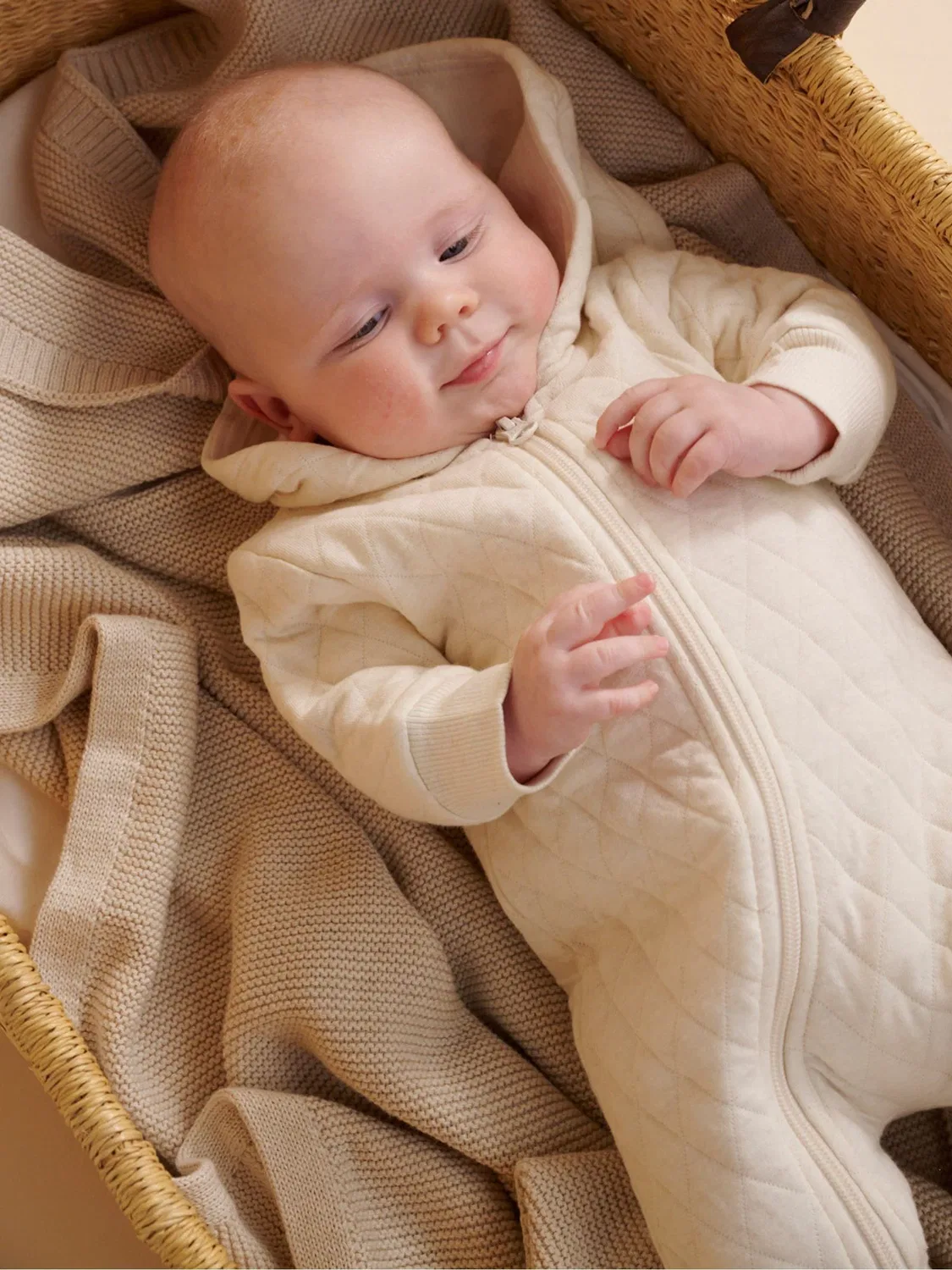 Комбинезон стеганый Purebaby Natural, натуральный