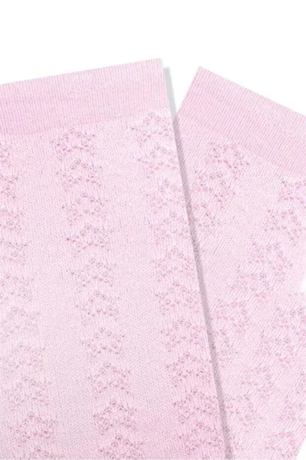 Детские носки-пинетки для девочек с принтом 3 шт Semoor, White-Pink-Gray — фото 4