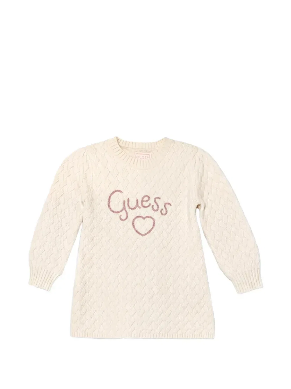 Платье с длинными рукавами и вышивкой Guess Kids, бежевый