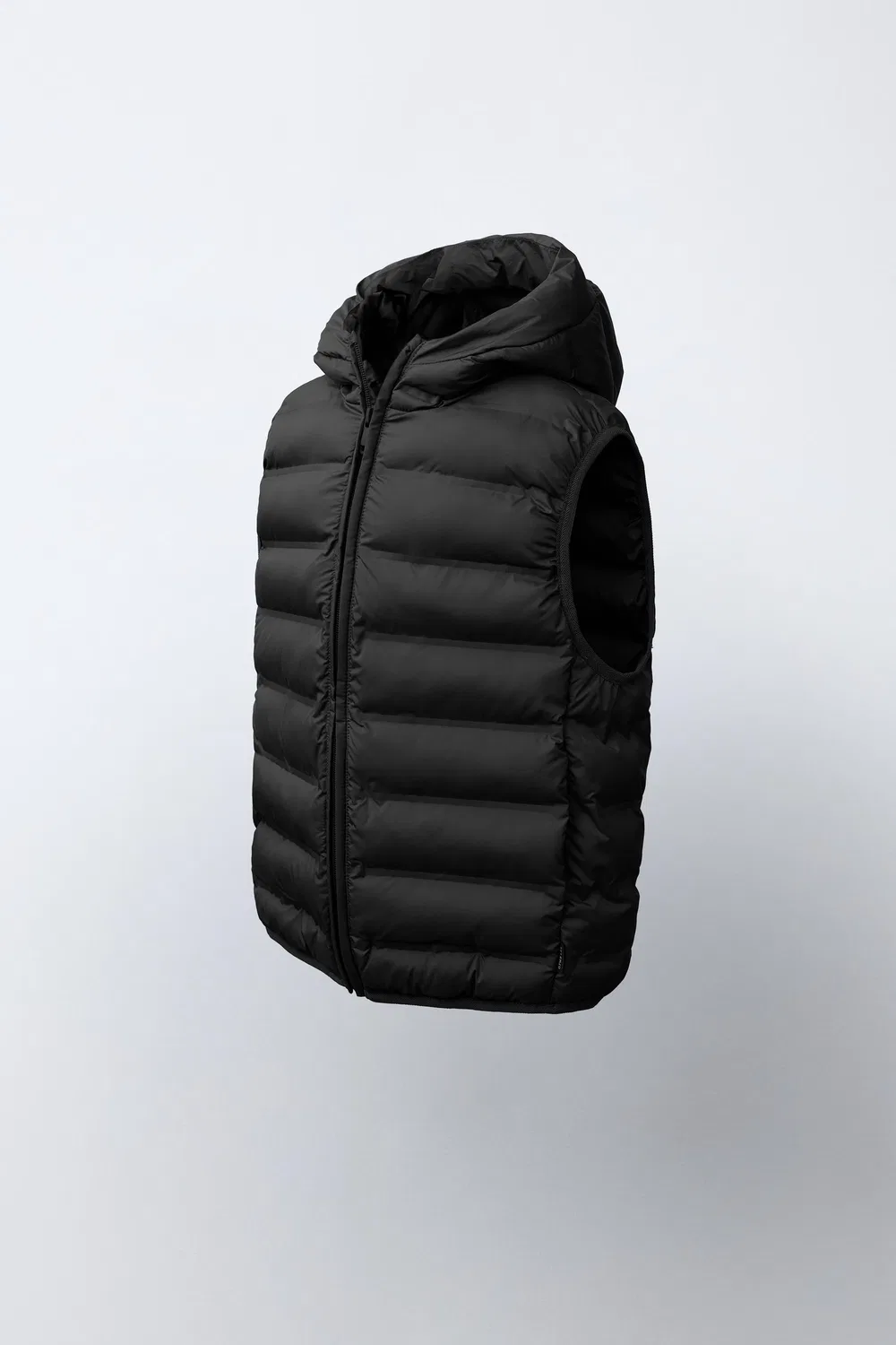 Сверхлегкий водоотталкивающий жилет с капюшоном ZARA, Black — фото 2