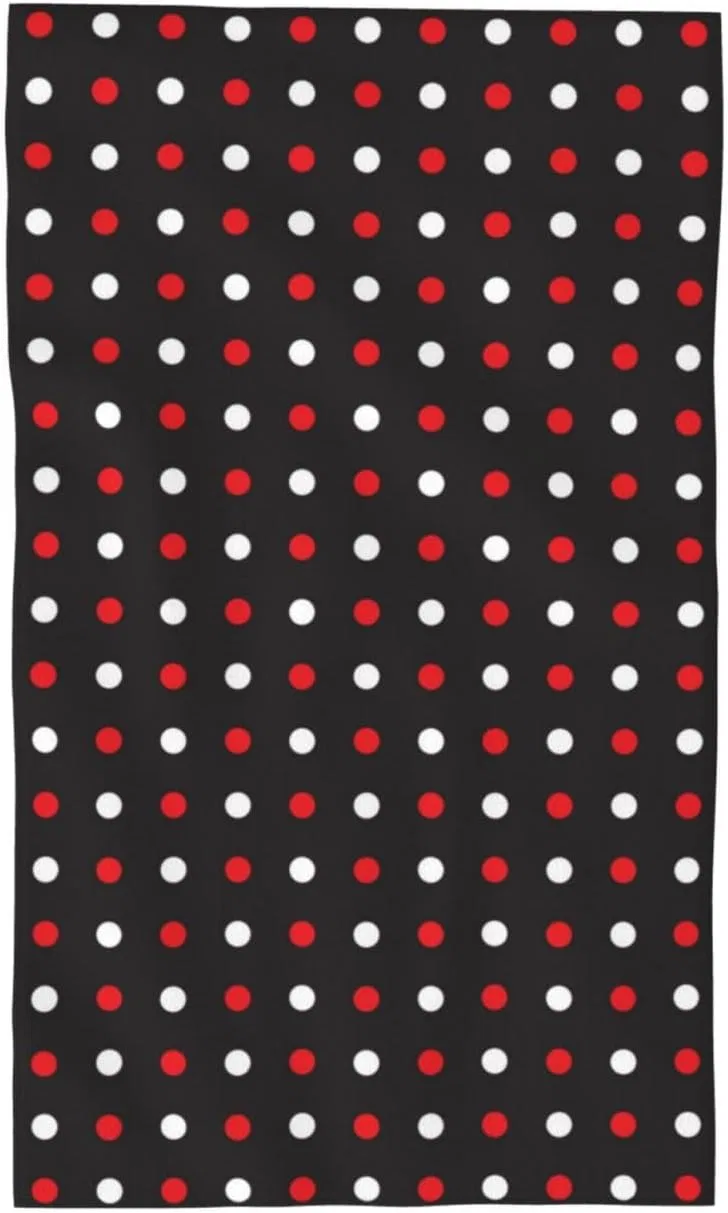 Махровая салфетка для лица, Pevtufa, 60x40 см, Red and white polka dots