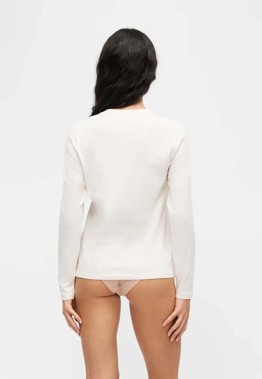 Пижамная кофта с круглым вырезом и длинным рукавом Emporio Armani, White — фото 3