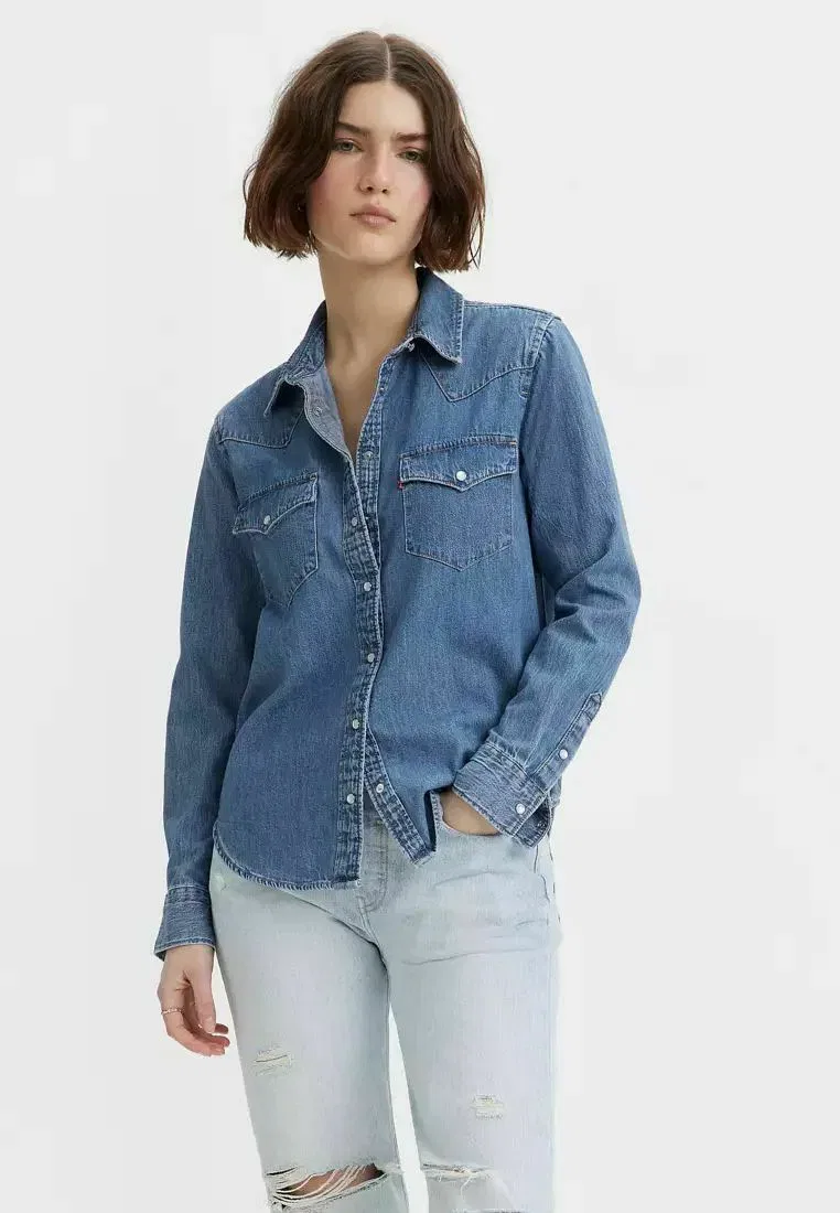 Camicie donna levis 86832 0018 - Ultimate Western Mighty Fine - блузка на пуговицах Levi'S, Blu