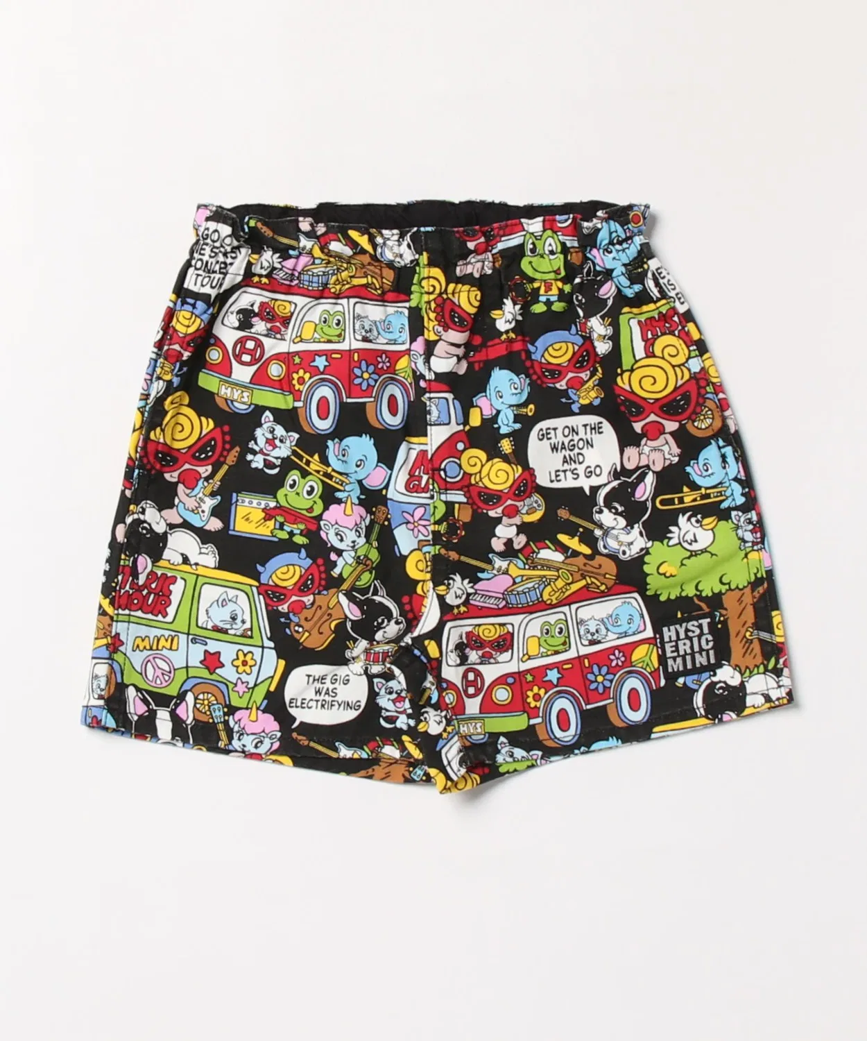 Детские шорты с принтом BAND WAGON HYSTERIC MINI, Black Other