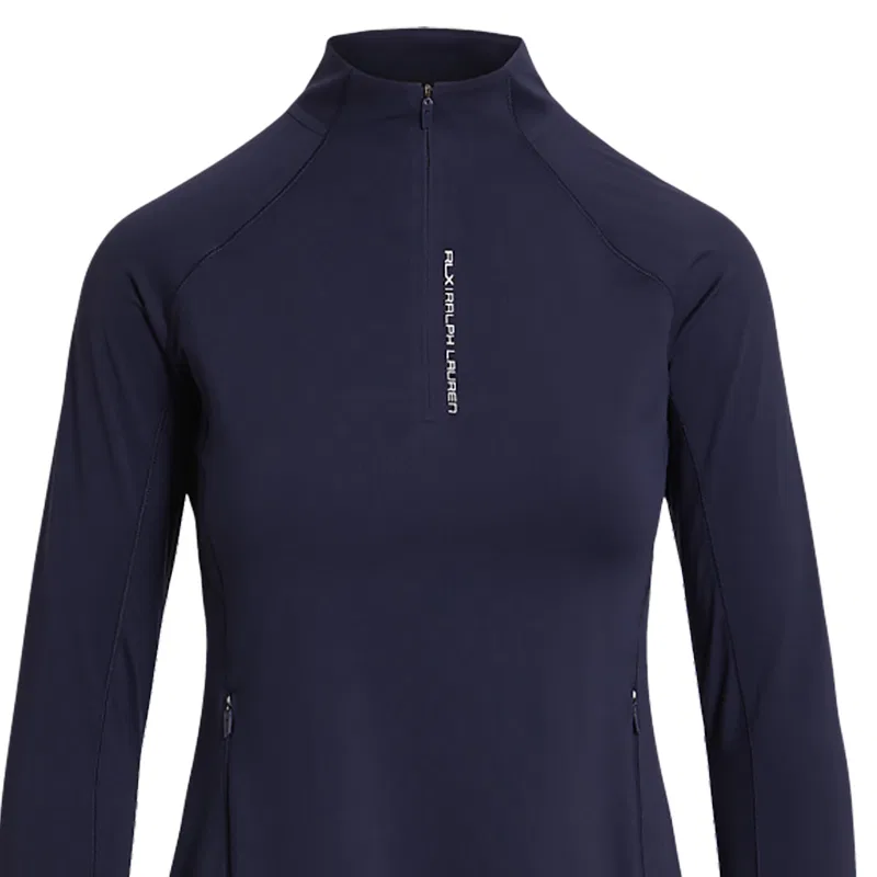 Женская футболка с полуводолазкой, темно-синяя, Polo Ralph Lauren, Dark Blue — фото 4