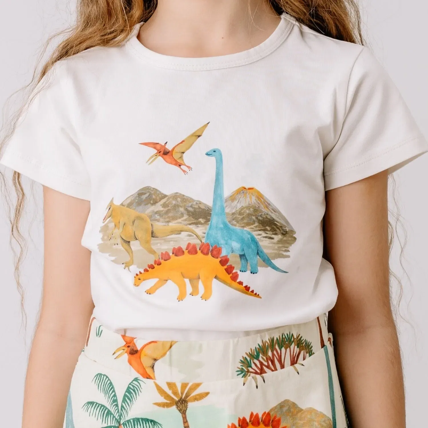 Футболка с принтом Dinasaur World Walkiddy, разноцветный