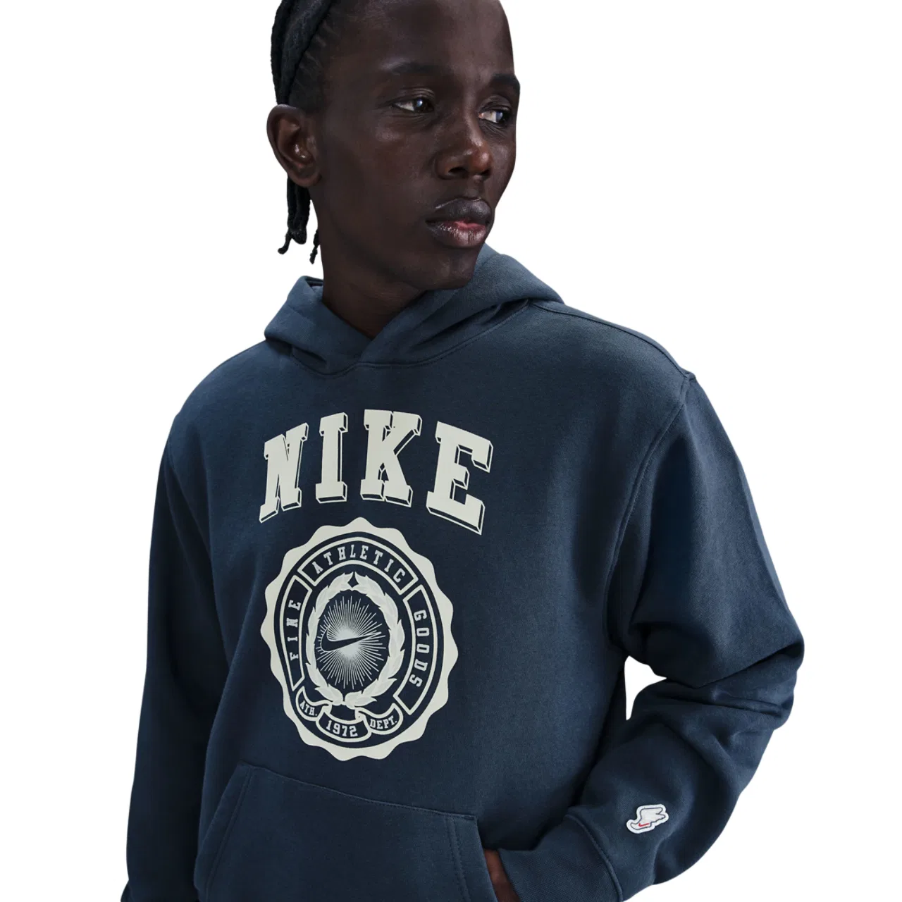 Мужское худи BTS Basketball Pullover Nike, цвет Thunder Blue/Sail