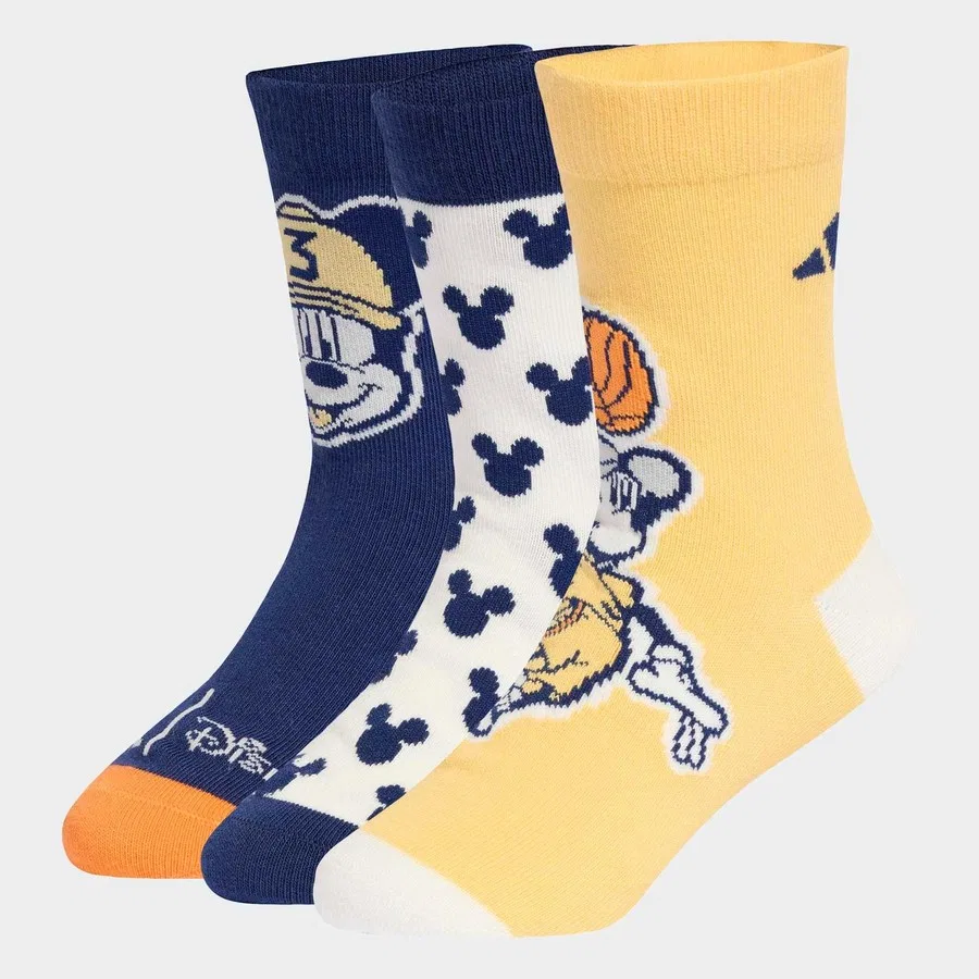 Комплект детских спортивных носков с принтом Disney Mickey Mouse adidas, Разноцветный